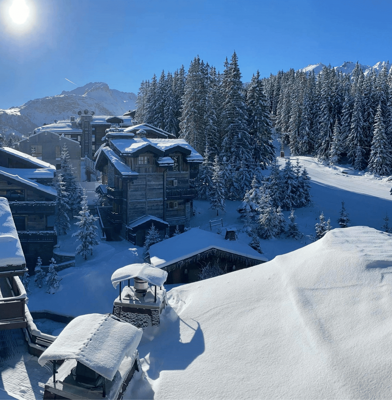 Luxury chalet covered with snow in Courchevel