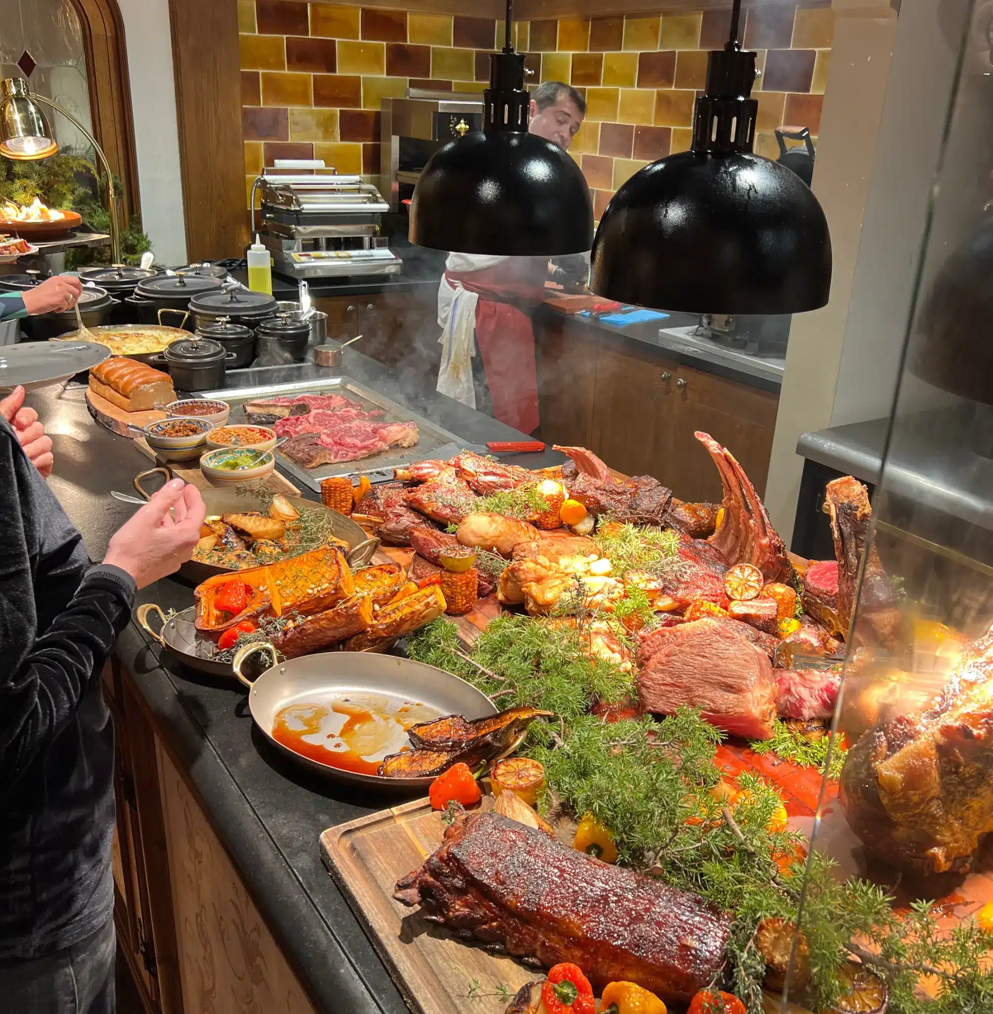 Luxury meat buffet in Courchevel restaurant