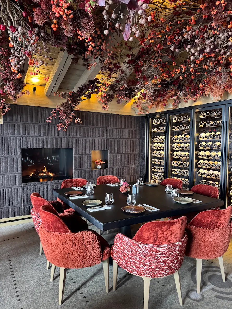 Restaurant wine cellar with bottles of fine wine