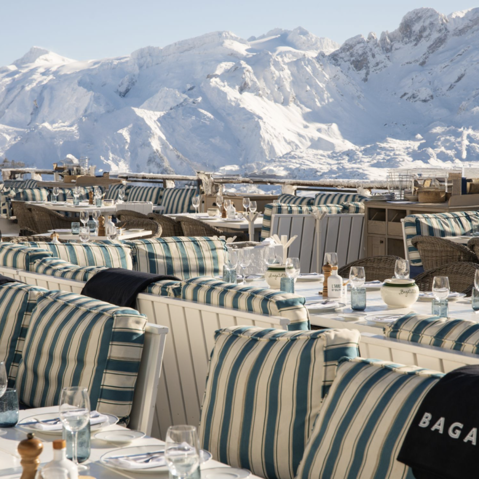 Bagatelle restaurant terrace in Courchevel